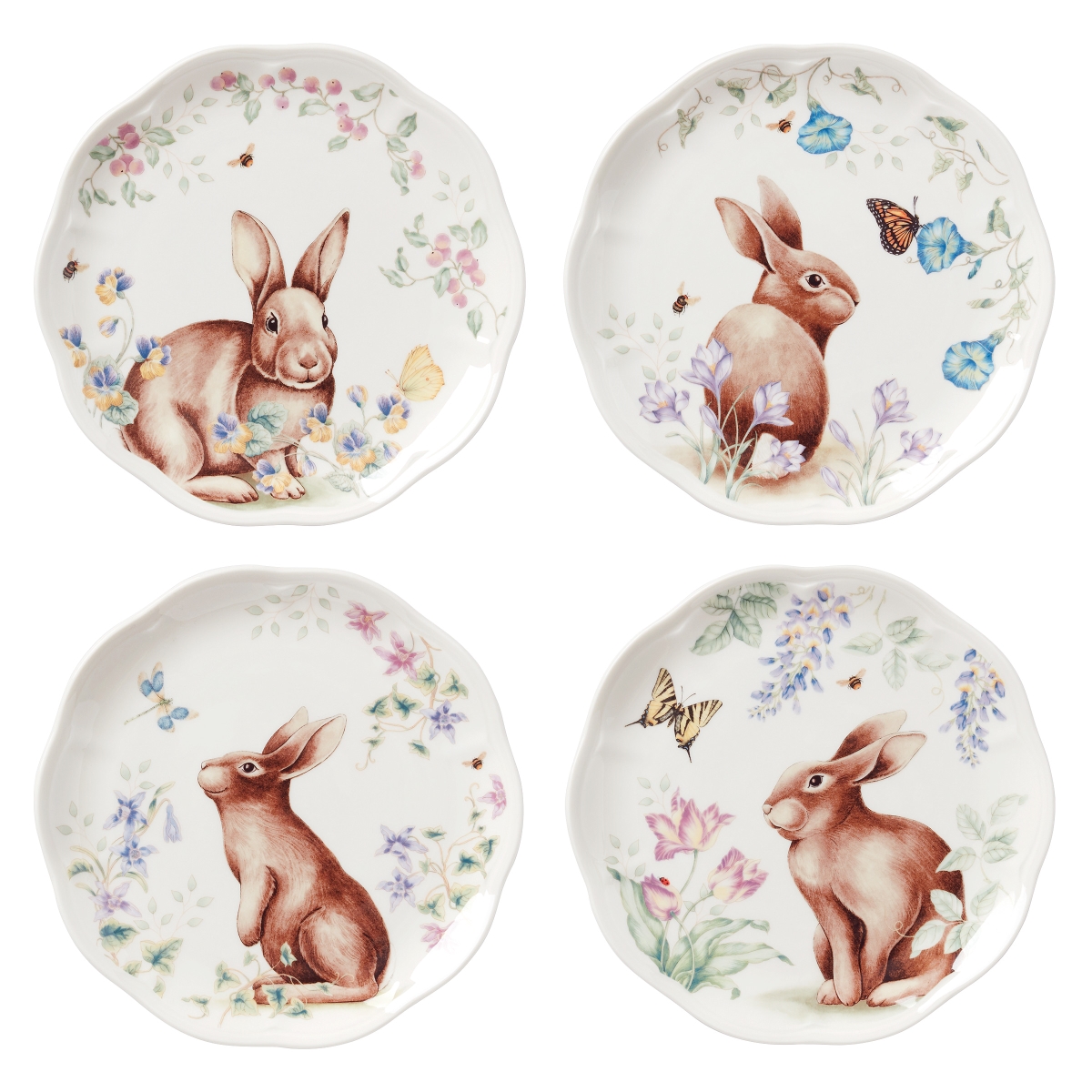 Picture of Lenox 893465 Butterfly Meadow Bunny Accent Plate Set - 4 Piece