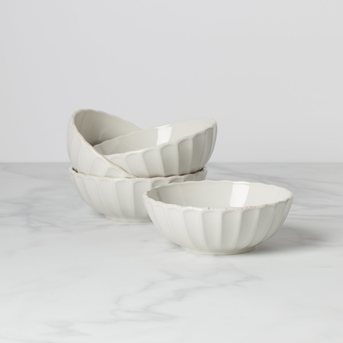 Picture of Lenox 893545 French Perle Scallop Bowl Set - 4 Piece