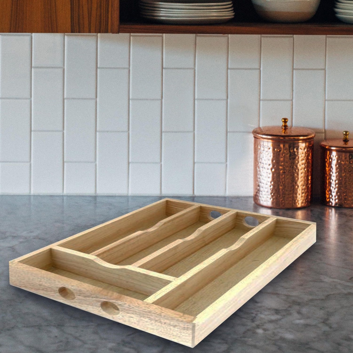 Picture of Hampton Forge NWC046UPC Natural Wood Openstock Caddy, Brown