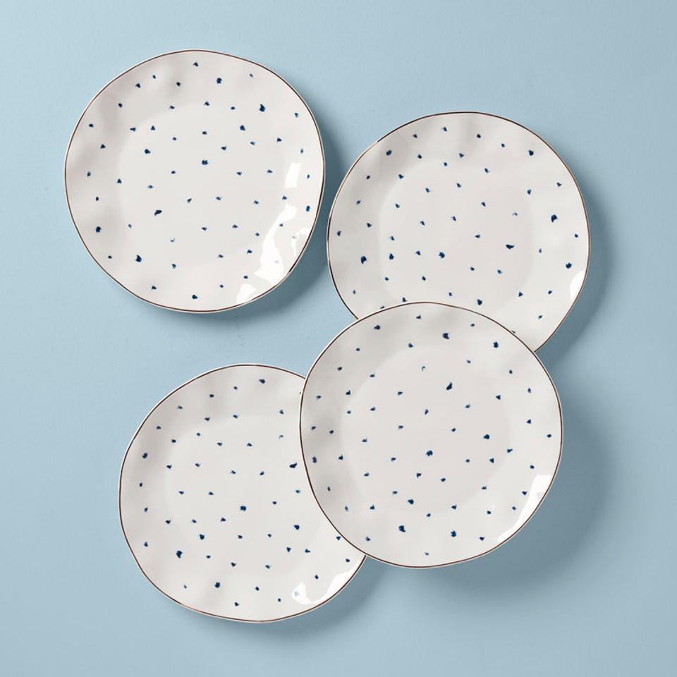 Picture of Lenox 895696 Blue Bay Dinnerware Dinner Plate, Dots - Set of 4