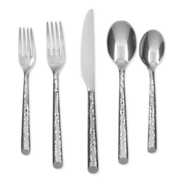 Picture of Cambridge 329320CAMBMS12 Elsa Hammered Mirror 18-0 Stainless Steel Flatware Set, Silver - 20 Piece