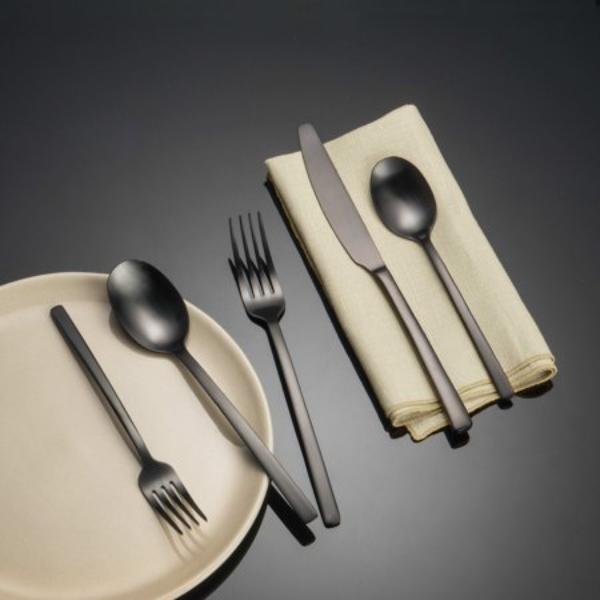 Picture of Cambridge 286620HGY12XDS Beacon 18-0 Stainless Steel Flatware Set, PVD Black Satin - 20 Piece