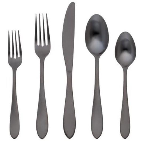 Picture of Cambridge 501720CWD12 Delia 18-0 Stainless Steel Flatware Set, PVD Black Satin - 20 Piece