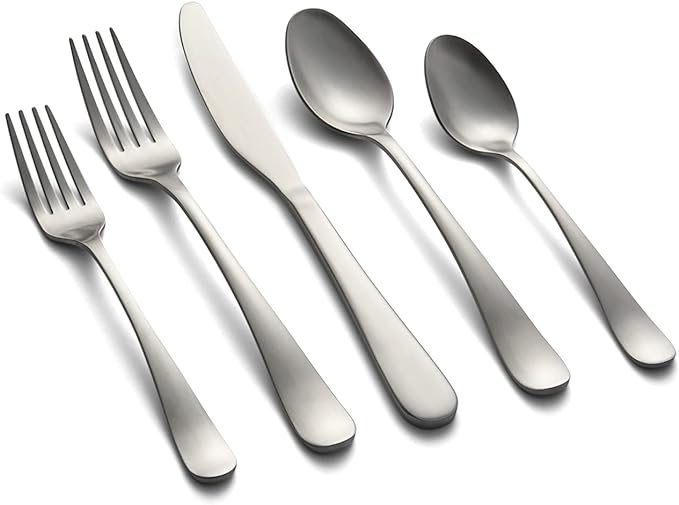 Picture of Cambridge 402420CNW12R Rhiannon Satin 18-0 Stainless Steel Flatware Set, Silver - 20 Piece