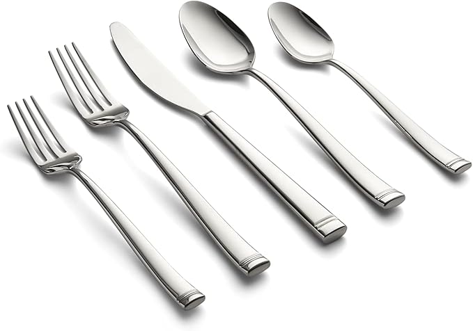 Picture of Cambridge 348820CNW12R Kingsland Mirror 18-0 Stainless Steel Flatware Set - 20 Piece