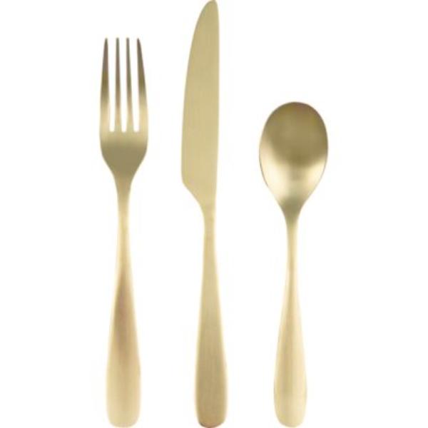 Picture of Cambridge 503212CBWC18 Eliana 18-0 Stainless Steel Flatware Set, PVD Champagne Satin - 12 Piece