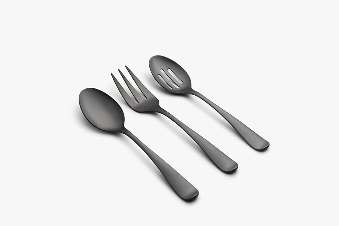 Picture of Cambridge 505936CKW43R Rhiannon 18-0 Stainless Steel Hostess Set, PVD Black Satin - 3 Piece