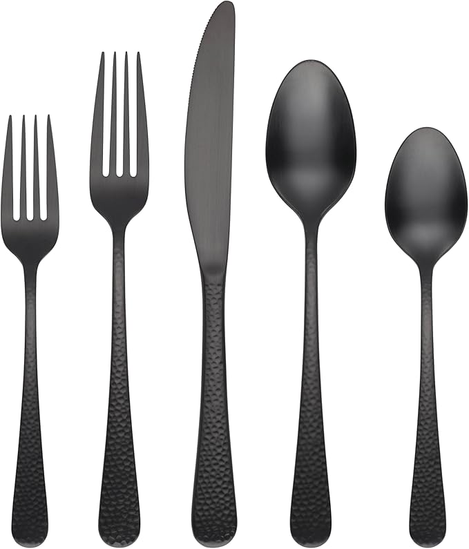 Picture of Cambridge 508020CKW12R Keene 18-0 Stainless Steel Flatware Set, PVD Black Satin - 20 Piece