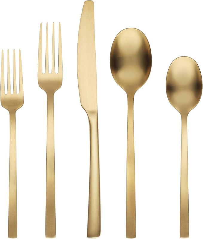 Picture of Cambridge 807420HGY12X Beacon 18-0 Stainless Steel Flatware Set, PVD Gold Satin - 20 Piece
