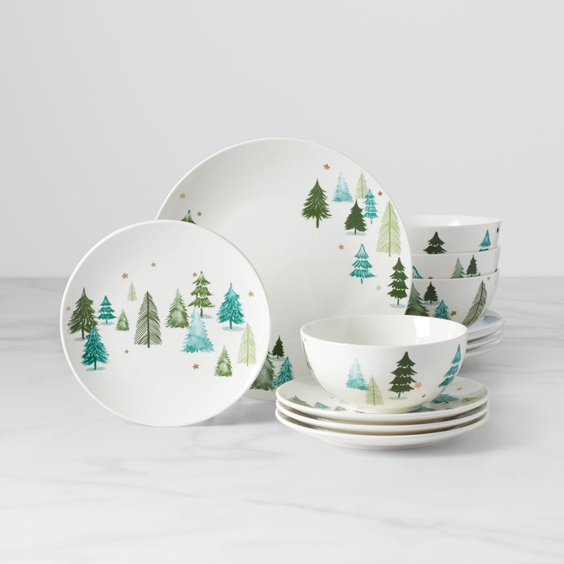 893565 10.5 in. Balsam Lane Dinnerware Set - 12 Piece