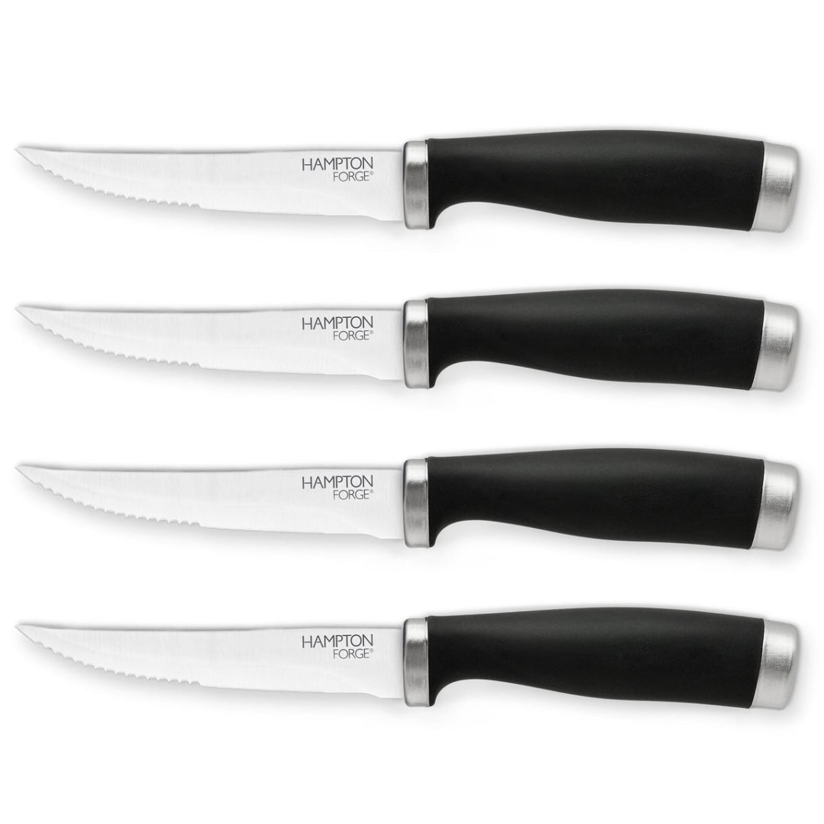 Picture of Hampton Forge HMC01A103S Epicure Black Steak Knife Set & Clam Pack, 4 Piece