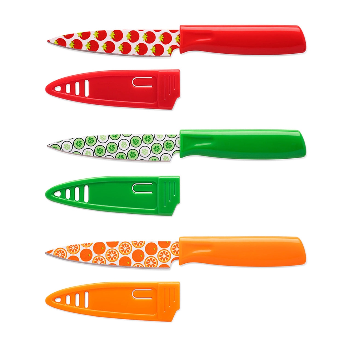Picture of Hampton Forge HMC01A589G Tomodachi Printed Fruit Paring Knives & Guards, 3 Piece