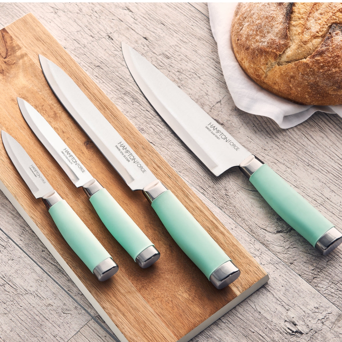 Picture of Hampton Forge HMC01B010H Epicure Pistachio Cutlery Knife Block Set, 17 Piece