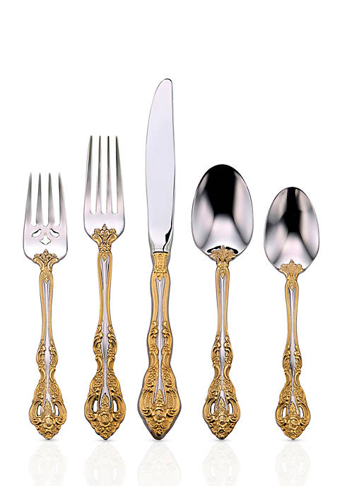 F100005A Golden Michelangelo Place Setting Flatware Set, 5 Piece