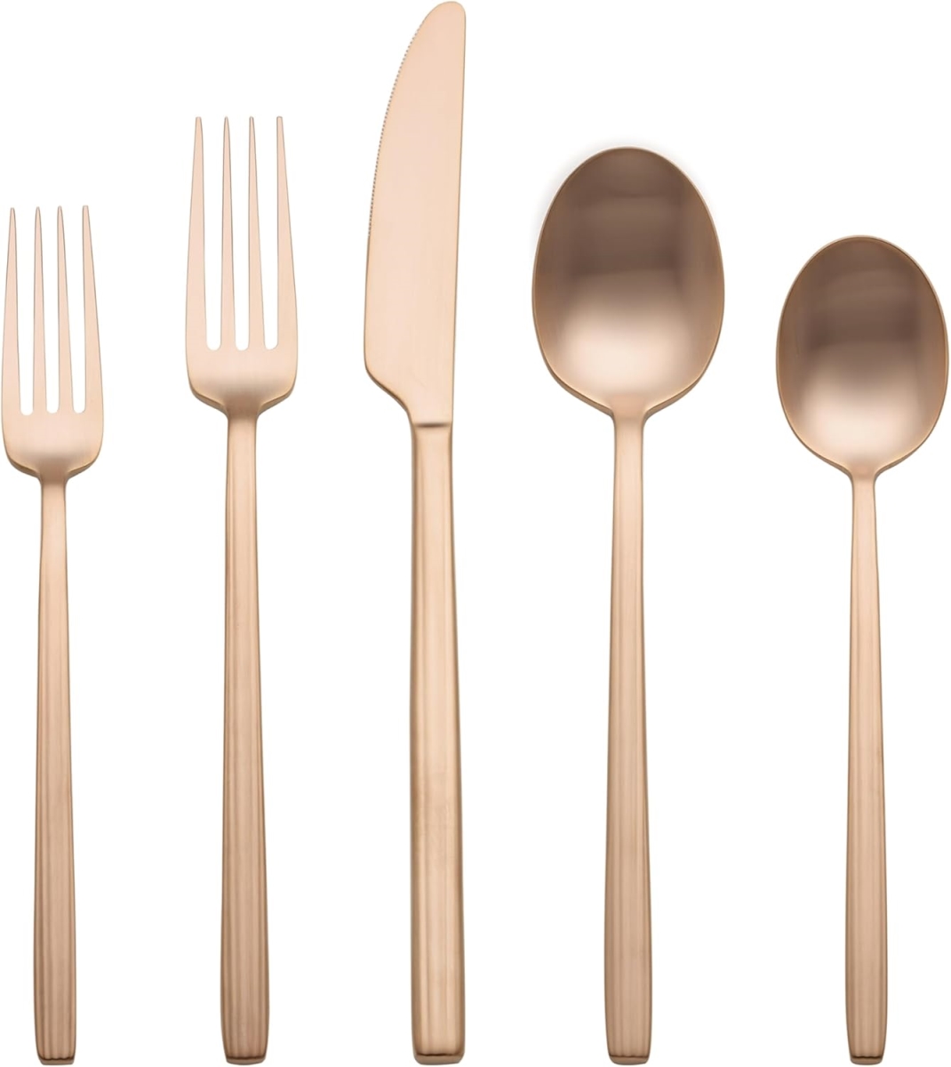 Picture of Oneida 898358 Dean Satin Rose Gold Flatware Set, 20 Piece