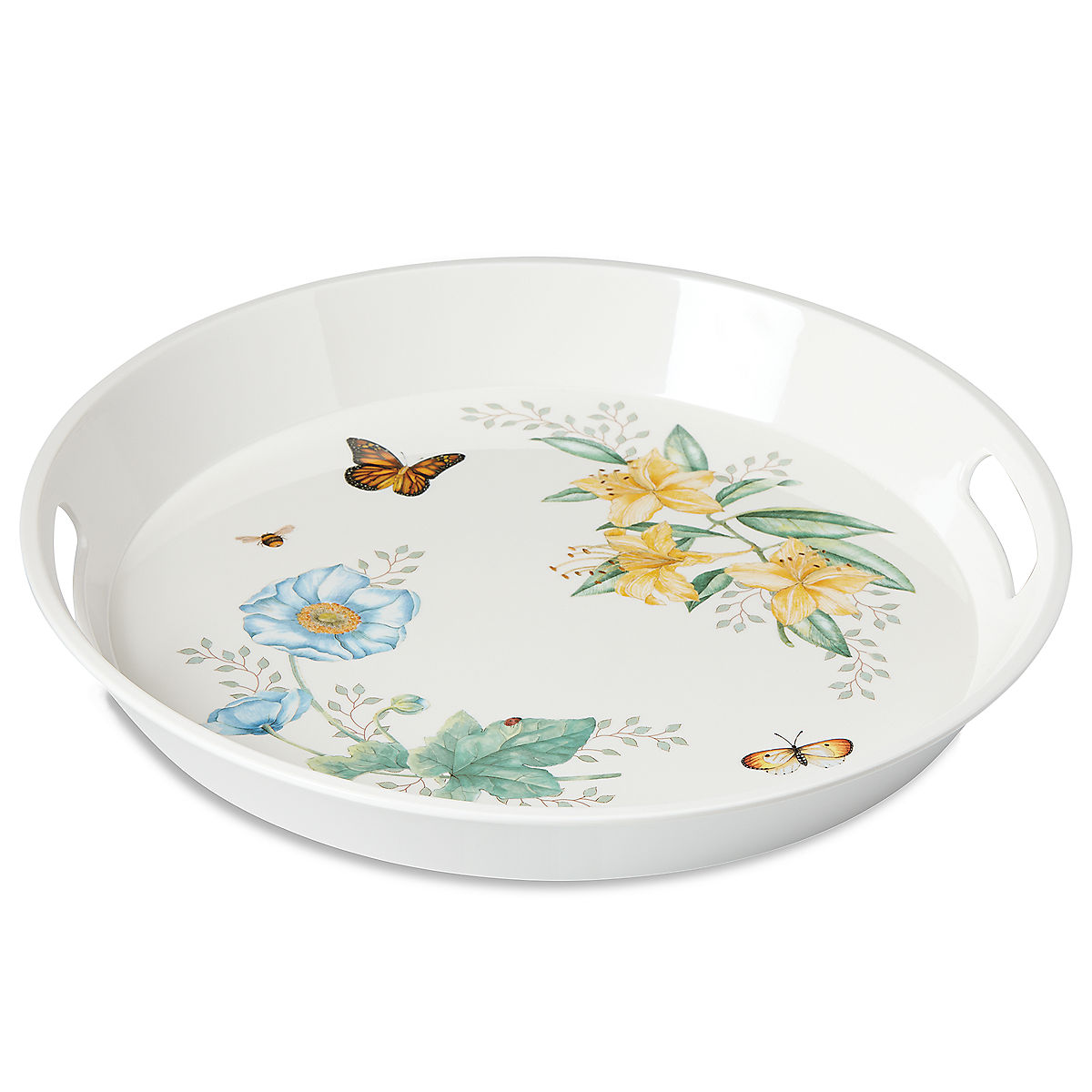 Picture of Lenox 865999 Butterfly Meadow Melamine Dinnerware Large Round Tray&#44; 15