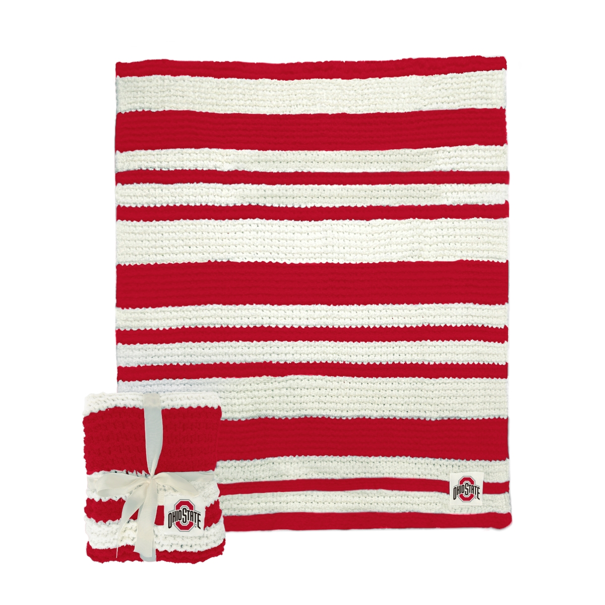 191-282 50 x 60 in. Ohio State Cable Knit Throw