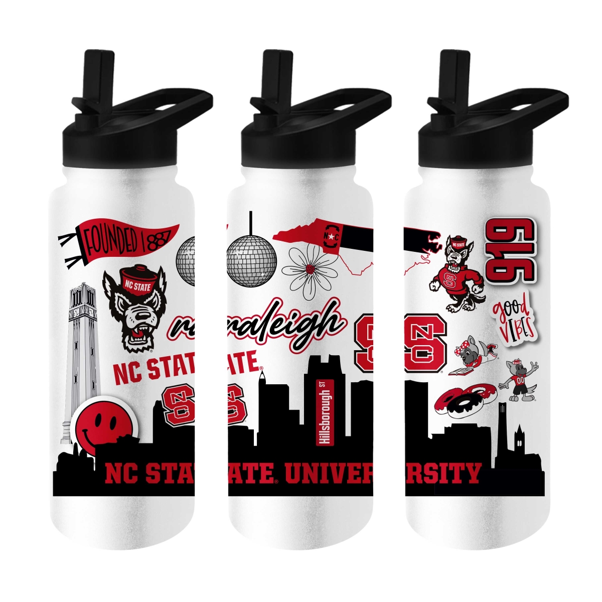 186-S34QB-63 34 oz NC State Native Quencher Bottle