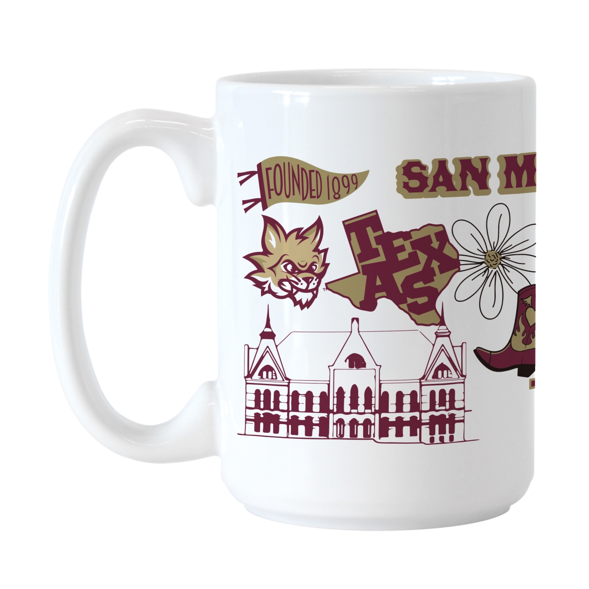 Picture of Logo Brands 221-C15M-63 15 oz Texas State Native Sublimated Mug