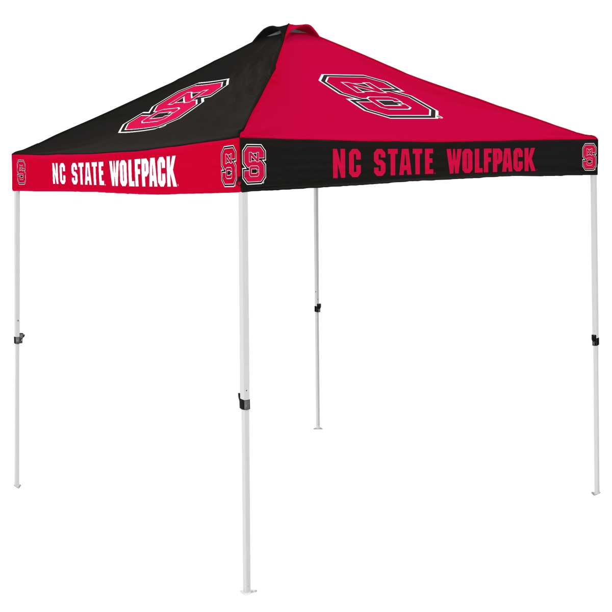 186-42C 9 x 9 ft. North Carolina State Wolfpack Checkerboard Canopy, Red & Black