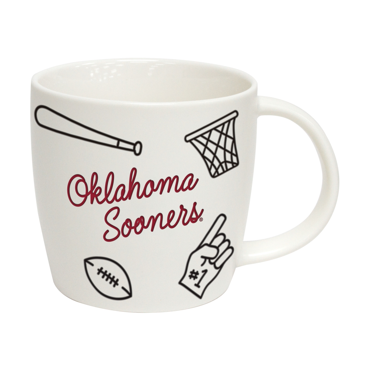 Picture of Logo Brands 192-C18PM-MS Oklahoma Sooners 18 oz Multi-Sport Playmaker Mug