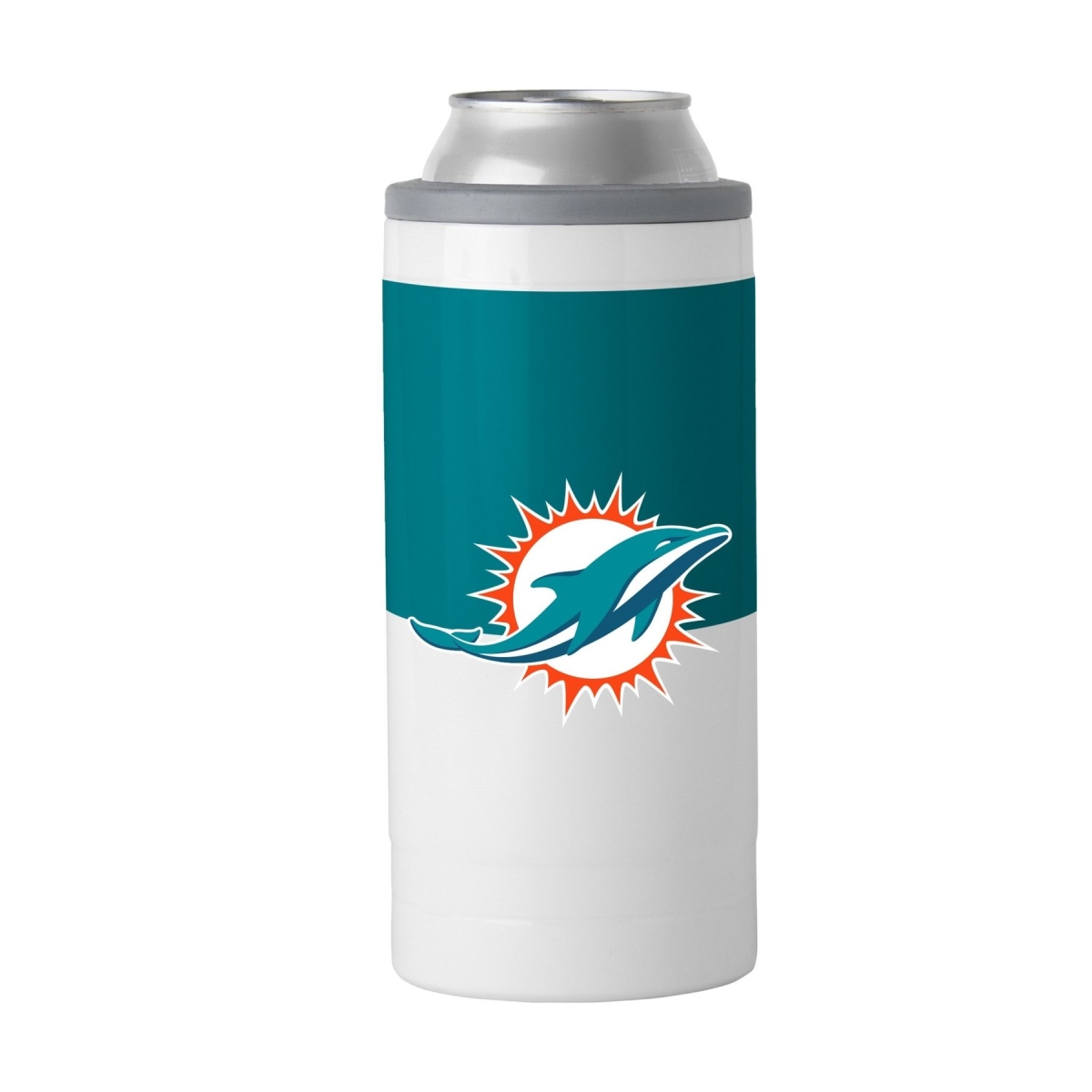 Picture of Logo Chair 617-S12C-11 12 oz NFL Miami Dolphins Colorblock Slim Can Coolie