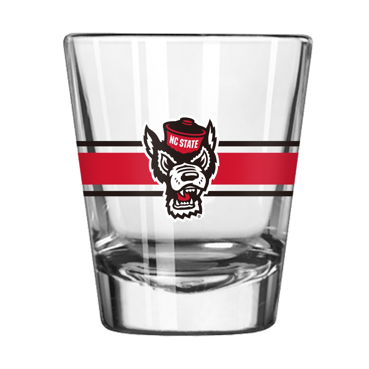 Picture of Logo Brands 186-G2S-16 N.C. State 2 oz Stripe Shot Glass