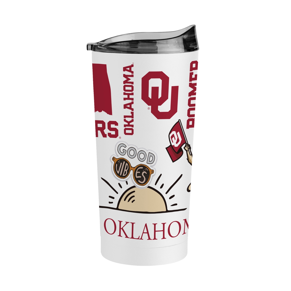 192-S20PT-63 NCAA Oklahoma Sooners 20 oz Native Powder Coat Tumbler
