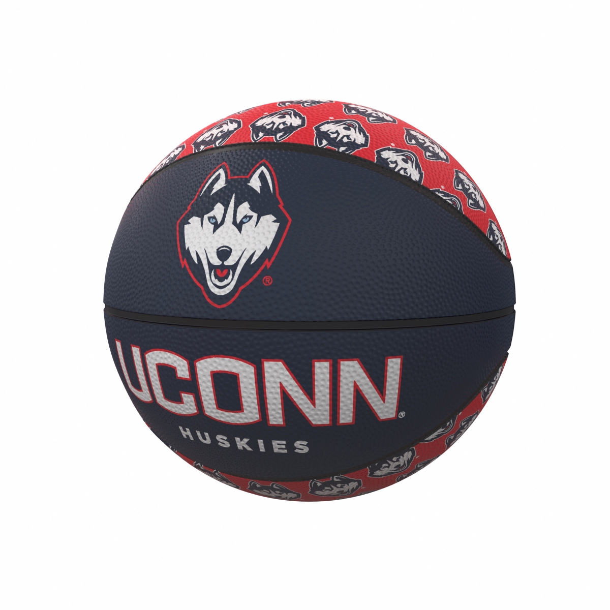 226-91MR-1 UConn Repeating Logo Mini-Size Rubber Basketball
