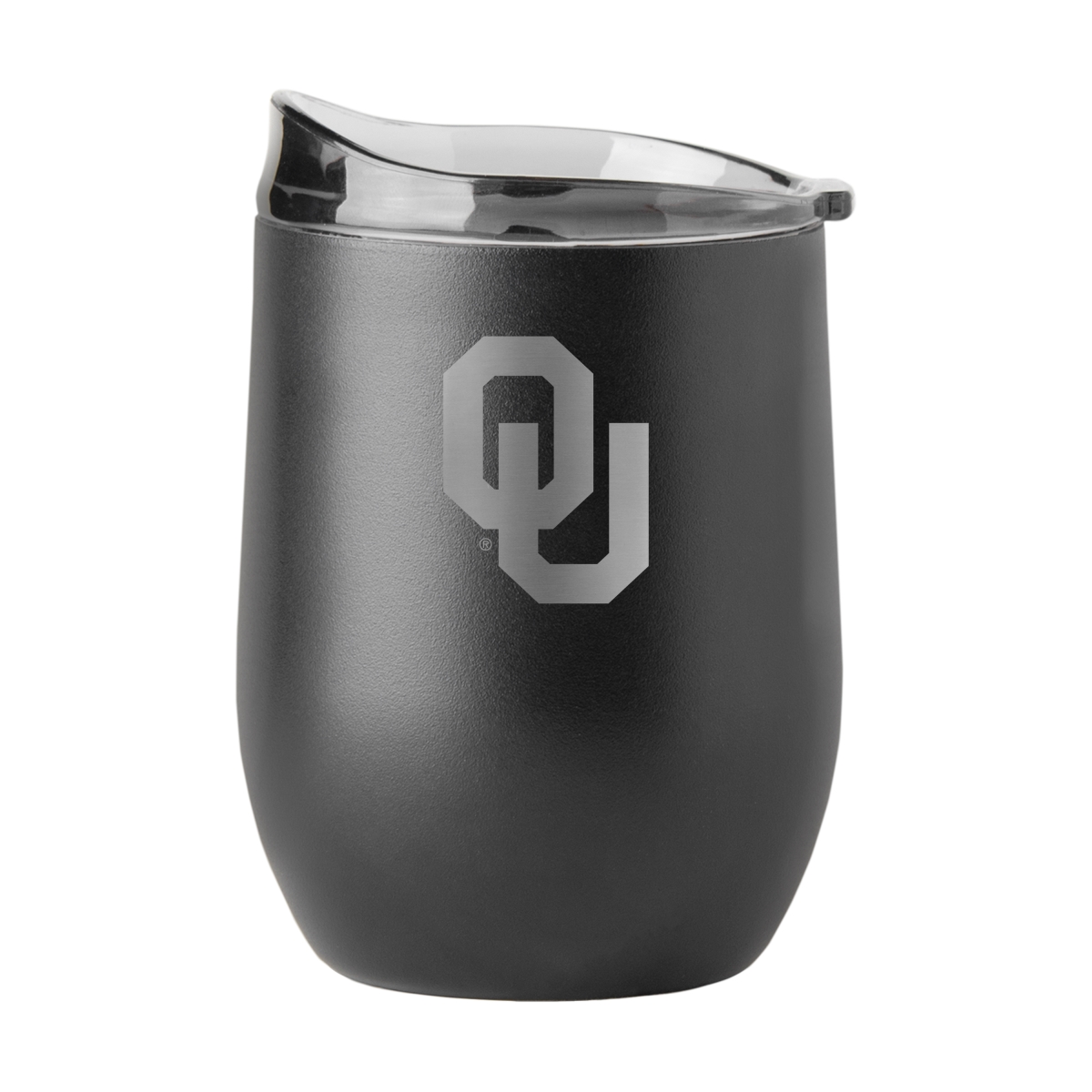 192-S16PB-BLK-9 Oklahoma 16 oz Etched Black Powder Coat Curved Beverage