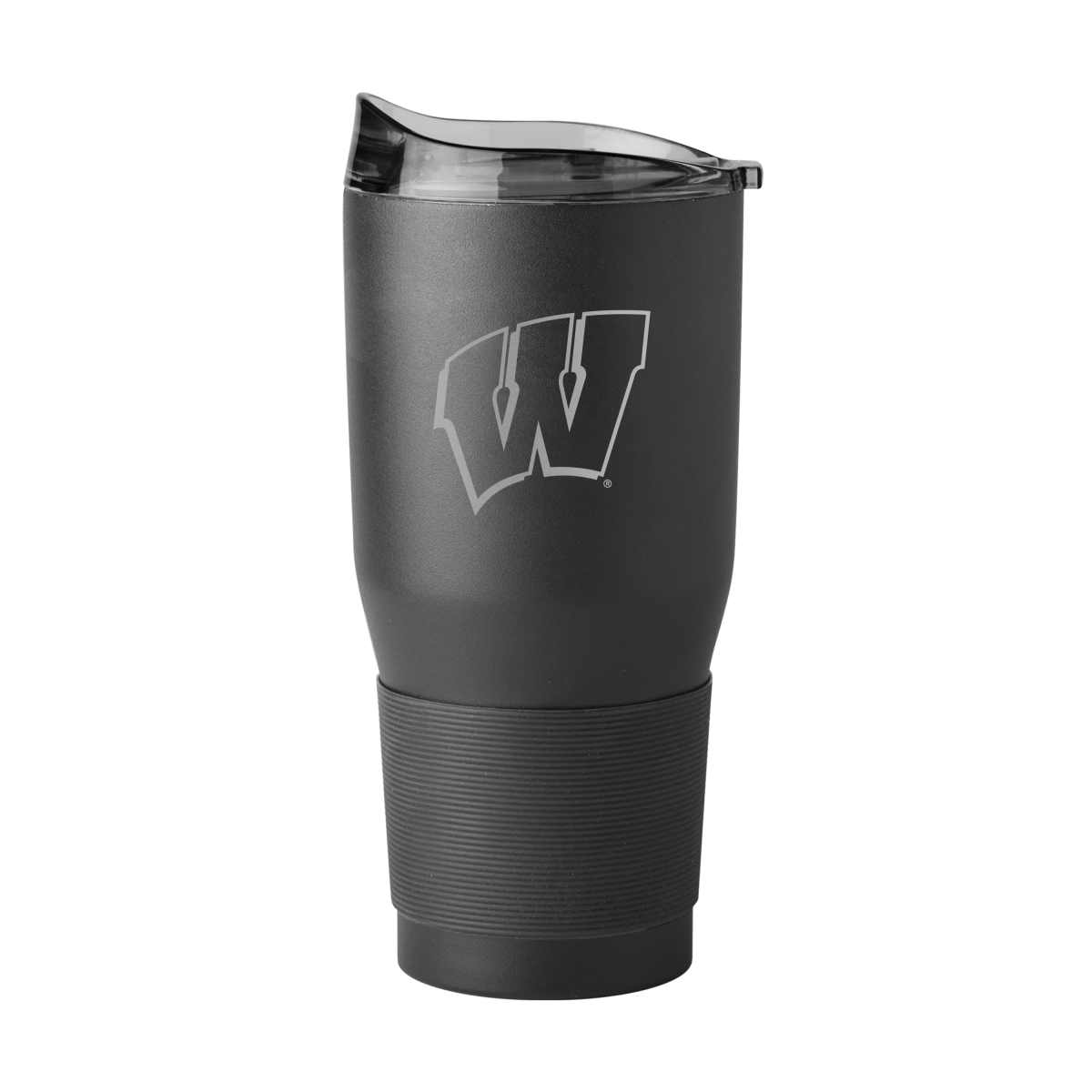 244-S30PT-BLK-9 Wisconsin 30 oz Etch Powdercoat Tumbler