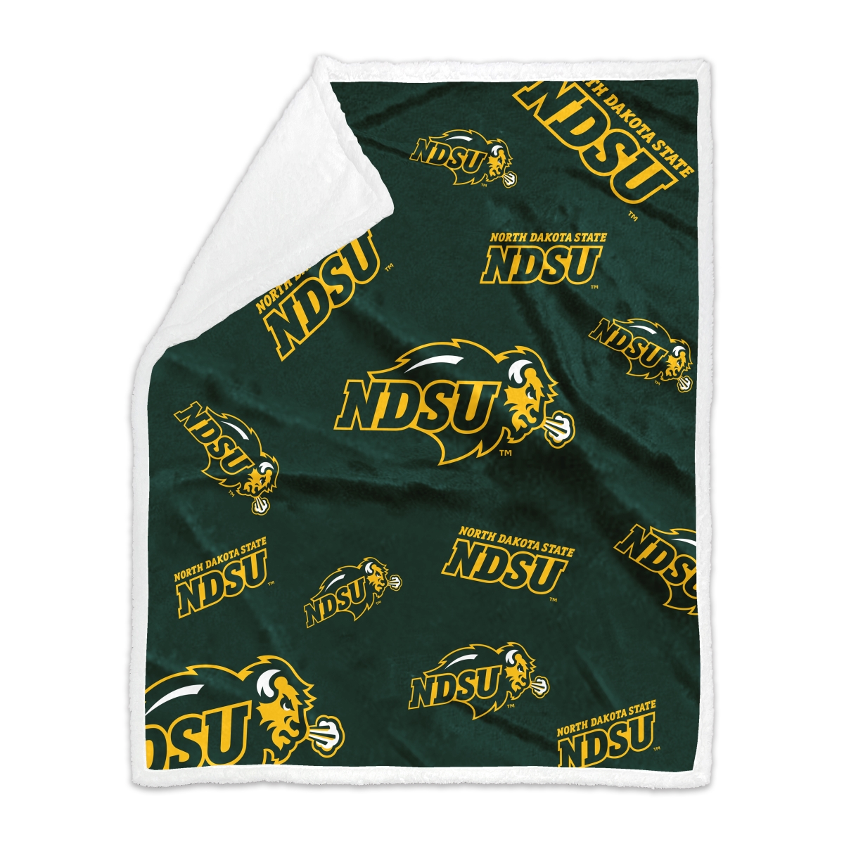 318-24SX-4 North Dakota State 60 x 70 in. Repeating Plush Sherpa Throw