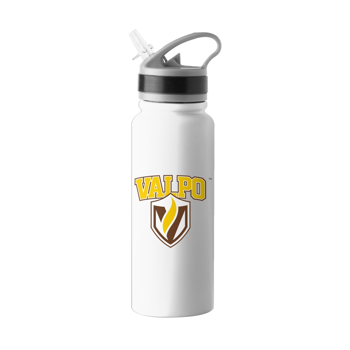 233-S25UFTB-8 Valparaiso 25 oz Logo Stainless Single Wall Flip Top Bottle