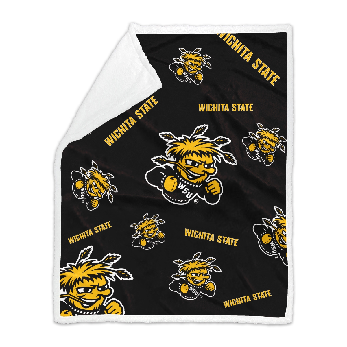 256-24S-4 Wichita State 50 x 60 in. Plush Sherpa Throw