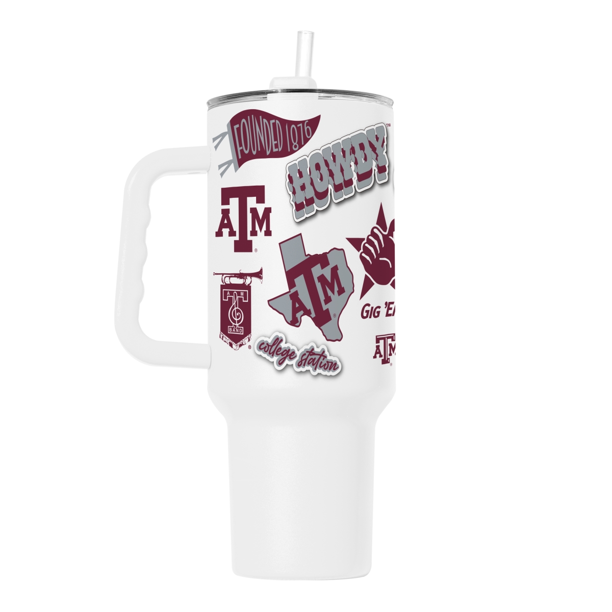 219-S40PT-63 40 oz NCAA Texas A&M International University Native Powder Coat Tumbler