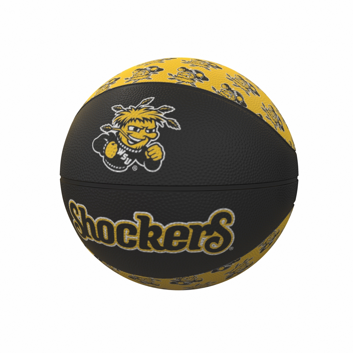 256-91MR-1 Wichita State Repeating Logo Mini-Size Rubber Basketball