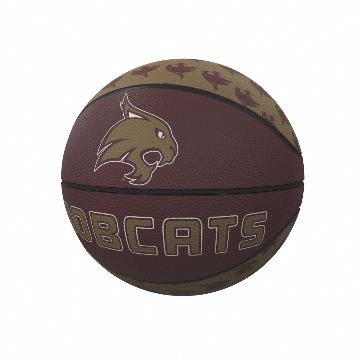 221-91MR-1 NCAA Texas State Bobcats Repeating Logo Mini-Size Rubber Basketball