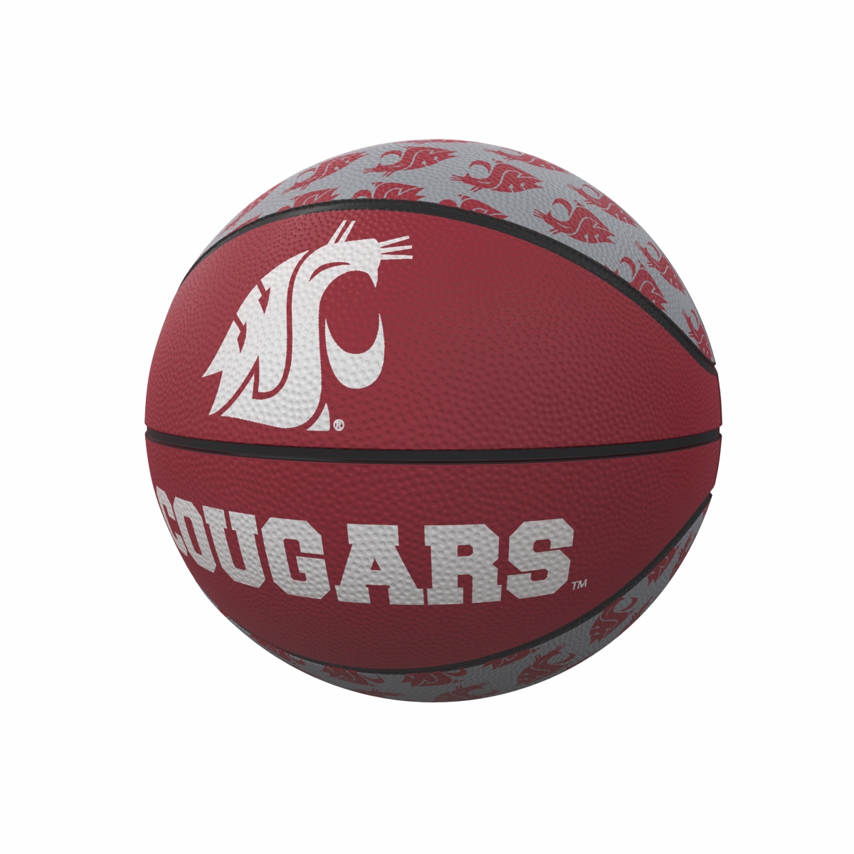 238-91MR-1 WA State Repeating Logo Mini-Size Rubber Basketball