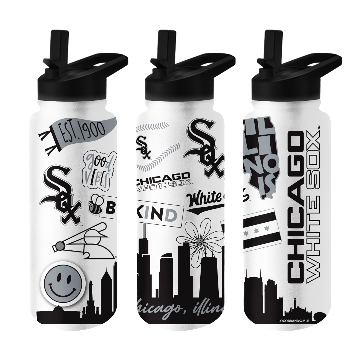 507-S34QB-63 34 oz Chicago White Sox Native Quencher Bottle