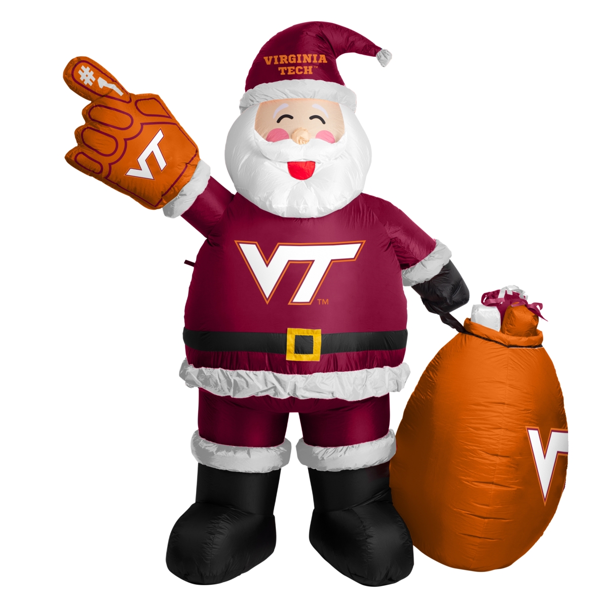 235-100-SC Inflatable Virginia Tech Santa Claus Decoration