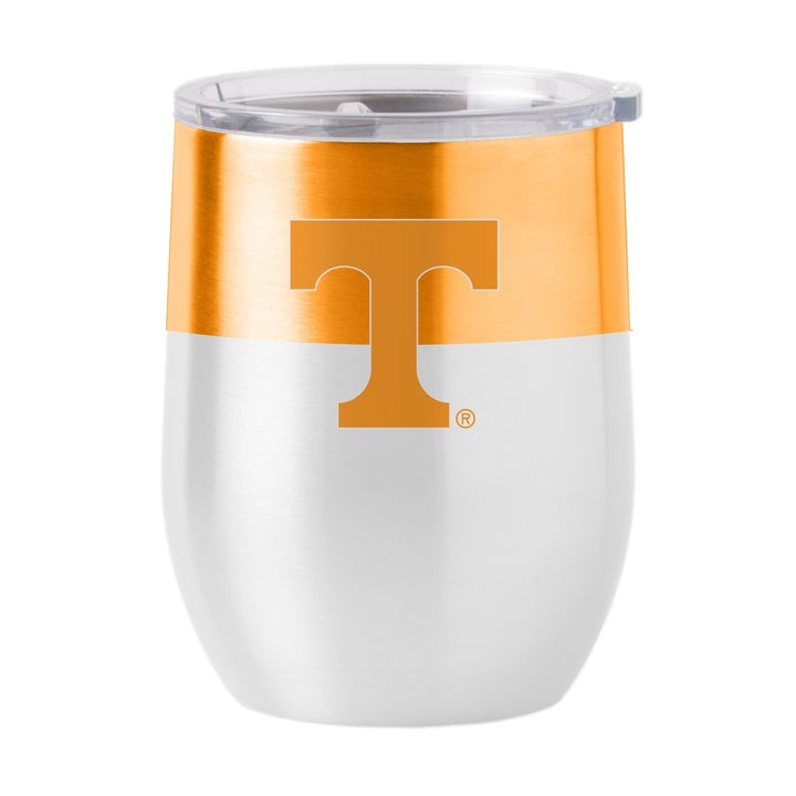 217-S16CB-11 16 oz NCAA Tennessee Volunteers Colorblock Stainless Curved Beverage Glass -  Logo Chair