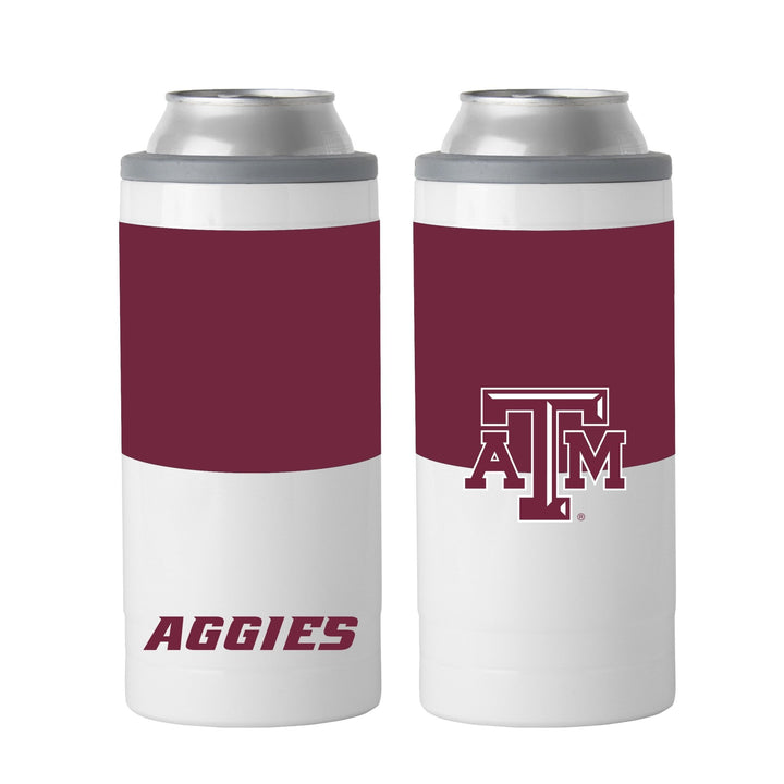 Picture of Logo Chair 219-S12C-11 12 oz NCAA Texas A & M Aggies Colorblock Slim Can Coolie