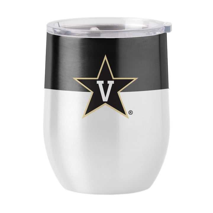 Picture of Logo Chair 232-S16CB-11 16 oz NCAA Vanderbilt Commodores Colorblock Stainless Curved Beverage Glass