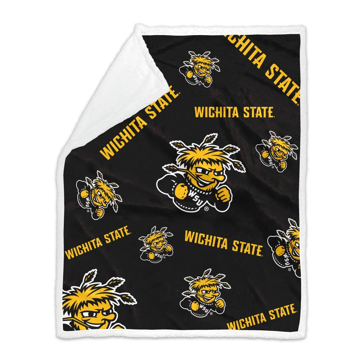 256-24SX-4 Wichita State 60 x 70 in. Plush Sherpa Throw