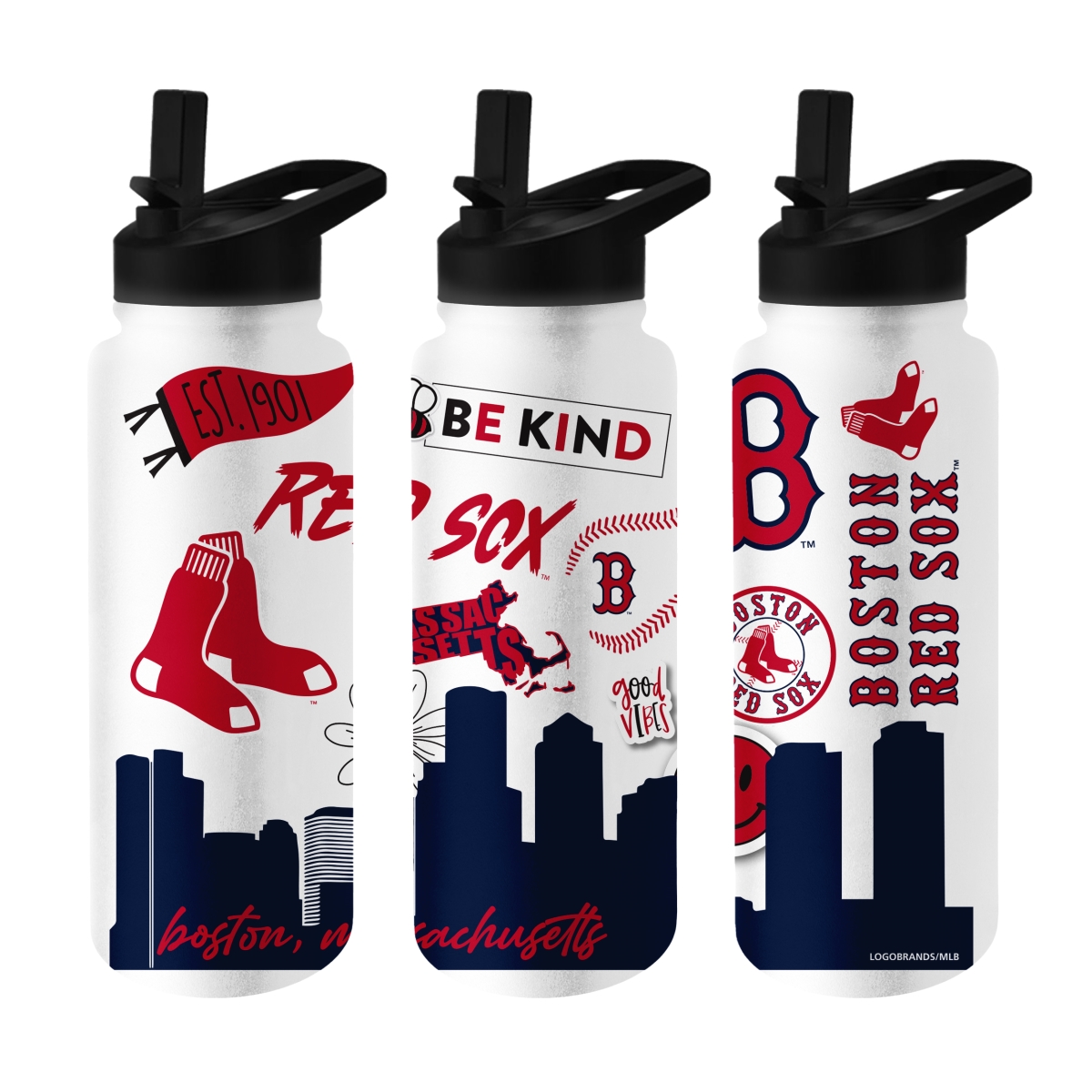 505-S34QB-63 Boston Red Sox 34 oz Native Quencher Bottle