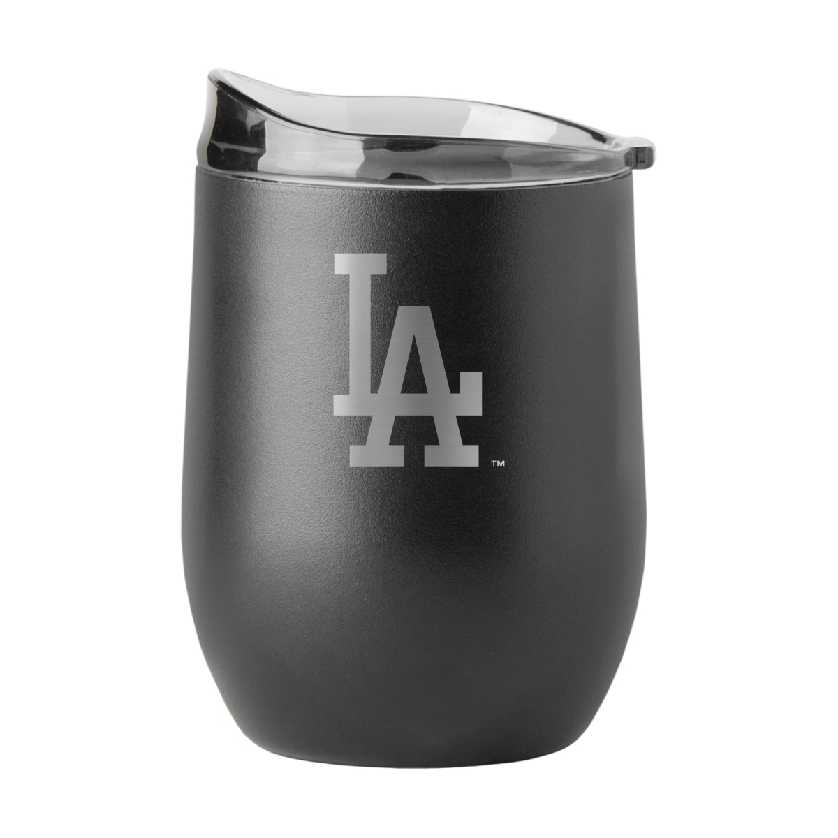 515-S16PB-BLK-9 LA Dodgers 16 oz Black Etched Powder Coat Curved Beverage