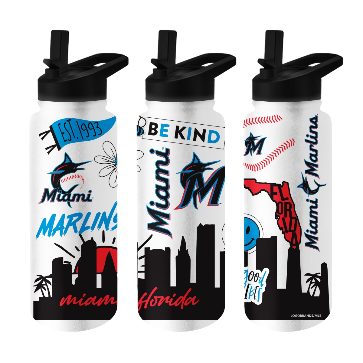 512-S34QB-63 Miami Marlins 34 oz Native Quencher Bottle