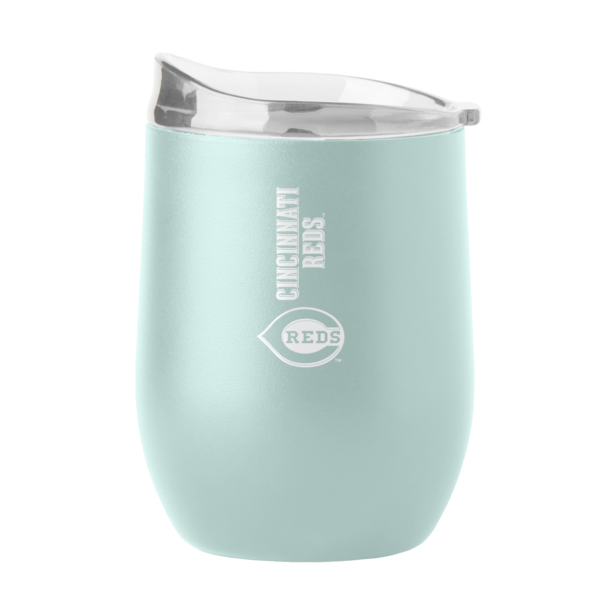 508-S16PB-COV-50 Cincinnati Reds 16 oz Vertical Powder Coat Curved Beverage