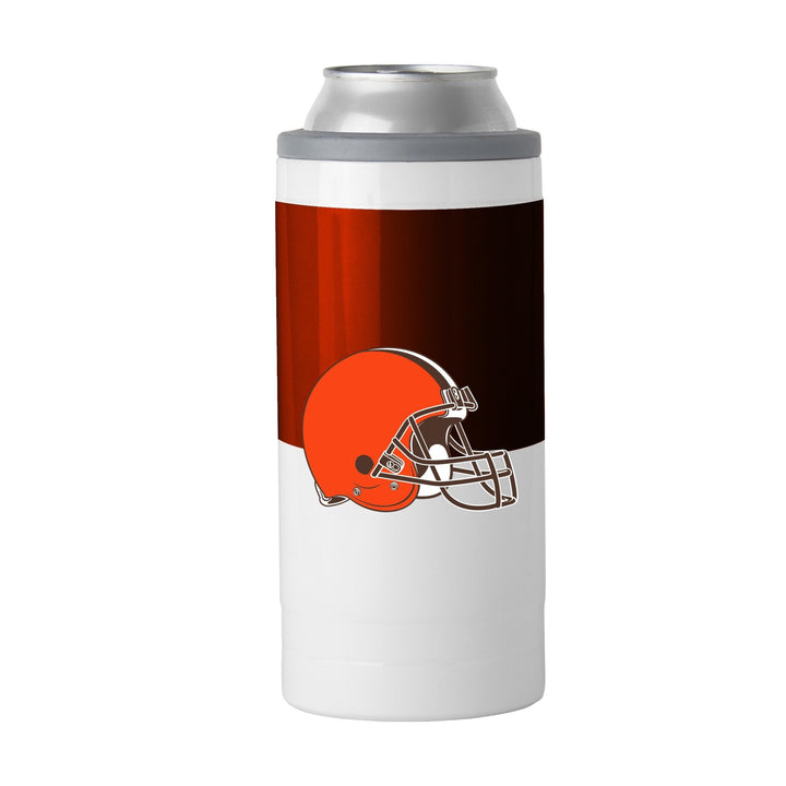 Picture of Logo Chair 608-S12C-11 12 oz NFL Cleveland Browns Colorblock Slim Can Coolie