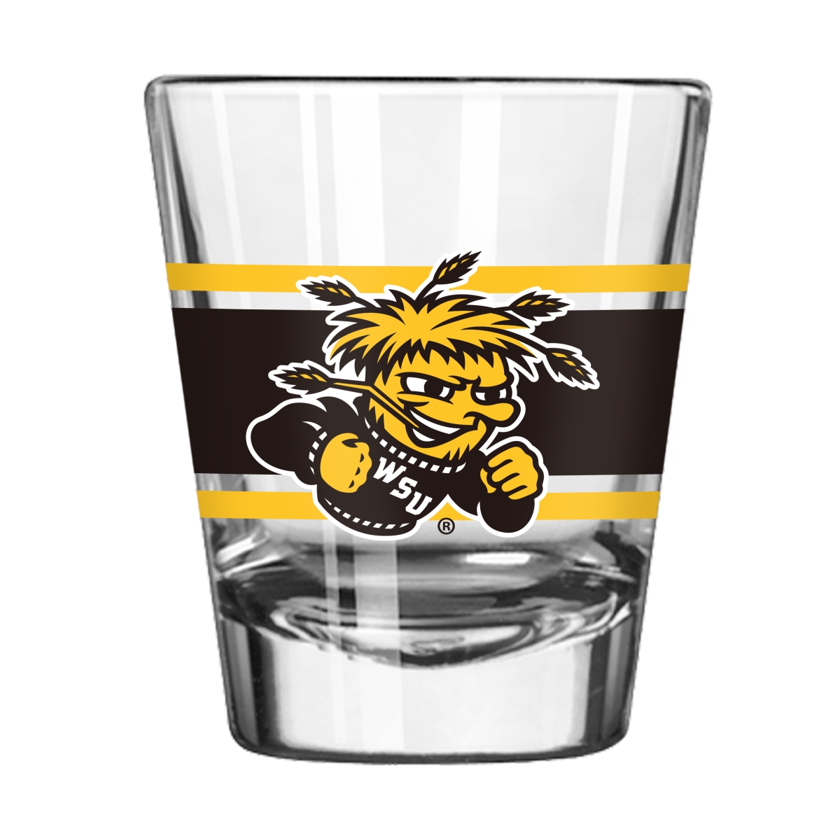 256-G2S-16 2 oz Wichita State Shockers Stripe Shot Glass